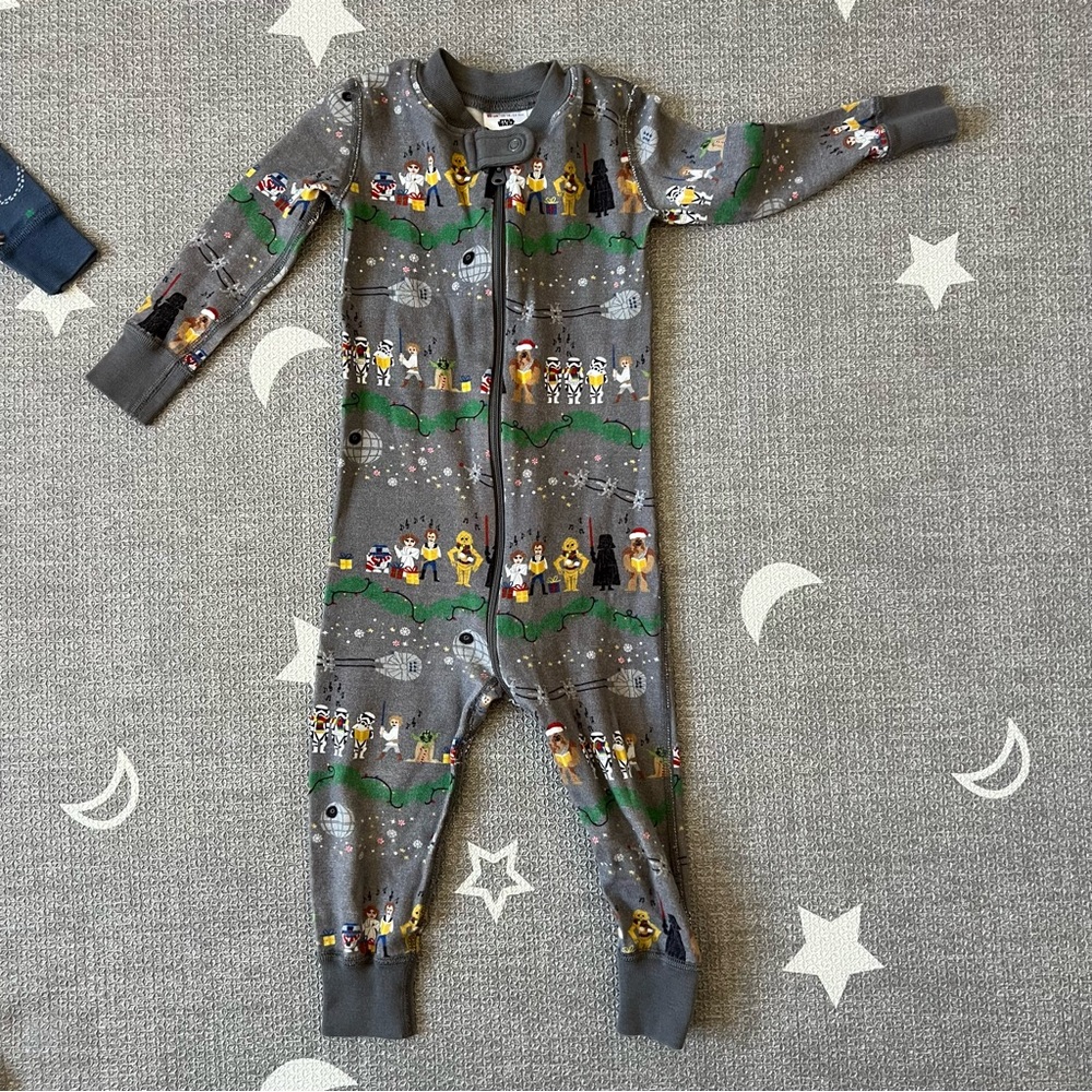 Hanna Andersson Gray Star Wars Kids Footie Pajama